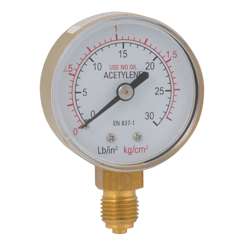 Welding Gauges, Acetylene, Bottom Connection Pirtek